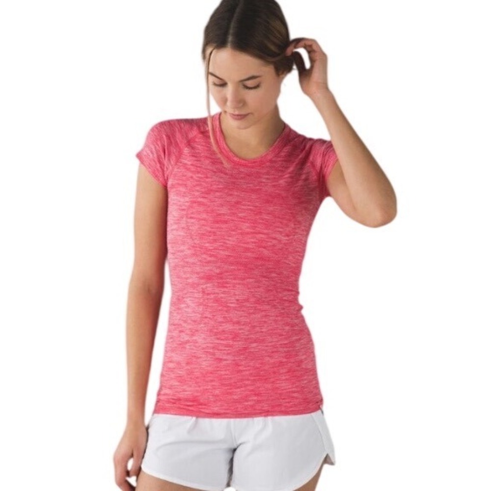 Lululemon Swiftly Tech Short Sleeve Crew Heathered Boom Juice Pink Size 8